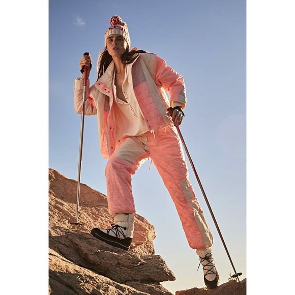 Free People Movement Landscape View Ski Snow Pants - Peaches & Cream Size Large